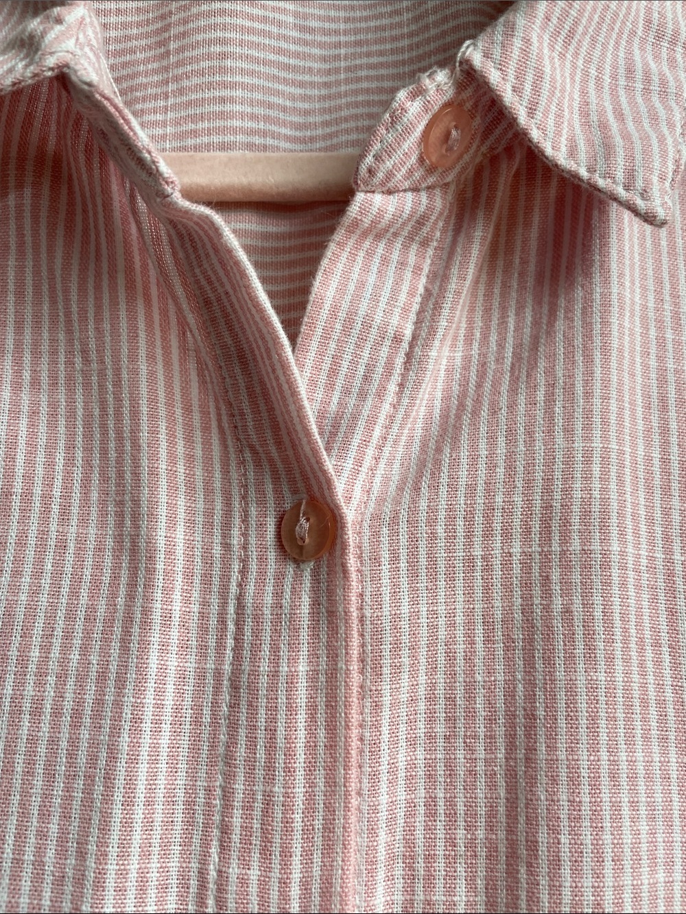 Mlle Gabrielle Pink and White Striped Sleeveless Shirt Dress with Pockets Size M - Picture 6 of 9